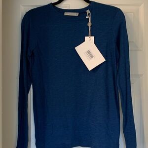 Vince Blue Long Sleeve slub-knit Shirt NWT